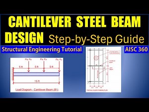How to Design a Cantilever Steel Beam | Structural Engineering Tutorial | AISC 360 Guide