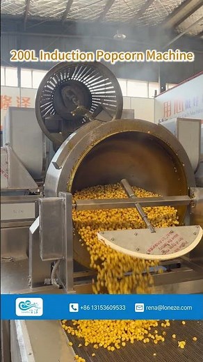 200L Electric Induction Industrial Popcorn Machine | Automatic Caramel Popcorn Production Line