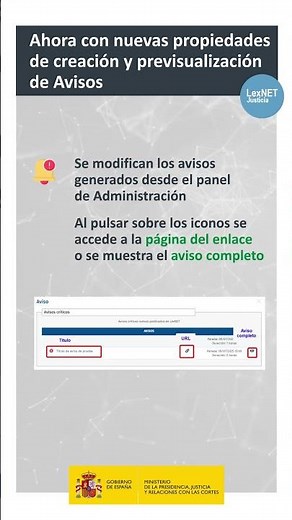 Conoce las nuevas propiedades y previsualización de avisos en LexNET 5.12