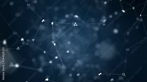 Global network connection and data connections concept. Icon on secure data global network technology With social network icons for worldwide connections.