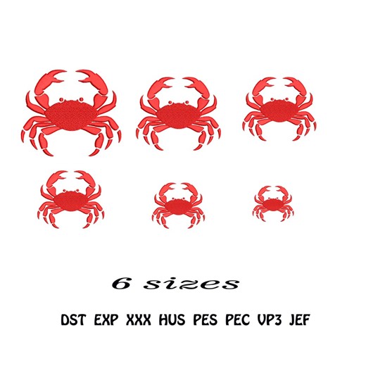 Crab Embroidery Design Mini Crab Embroidery Pattern, Sea Life Ocean File, Beach Nautical Embroidery PES DST JEF - Etsy