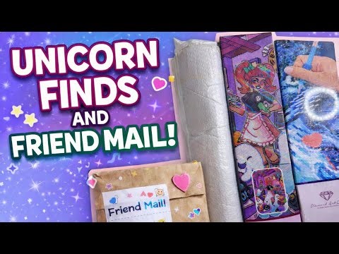 Diamond painting unicorn finds and friend mail