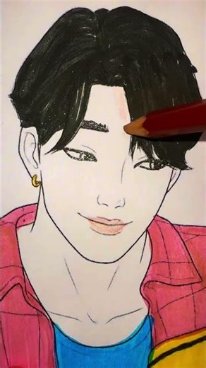 🖌️🫟Coloring Jinu🖌️🫟Saja Boys💜❤️ #art #drawing #kpop #kpopdemonhunters