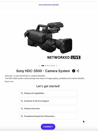 What if your broadcast camera coached you live? It’s a Product AI Companion for live production. Sony HDC-3500 – Camera System An AI that helps operators: 💬 Optimize 4K / HD / HDR settings instantly 🎥 Adapt camera configs for sports, news & events ⚙️ Maintain compatibility with existing workflows 🔧 Troubleshoot issues in real time - on set Your camera. Your broadcast expert. Powered by AI 🤖🎬