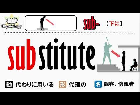 【 substitute 】 語源で覚えるシリーズ Build Your Vocabulary through Etymology