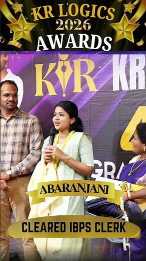 ABARANJANI CLEARED IBPS CLERK | KR LOGICS SUCCESS MEET