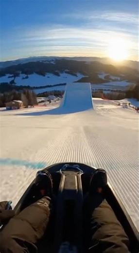 Sledding Off Huge Ramp