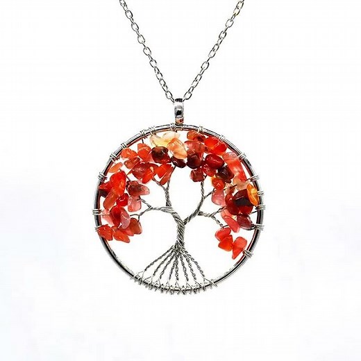 Tree of Life Necklace Kabala Pendant Spiritual Jewelry Women Gift Silver Chain