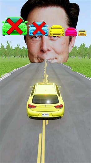 Elon Musk vs Cars 🚗 | BeamNG.drive #shorts