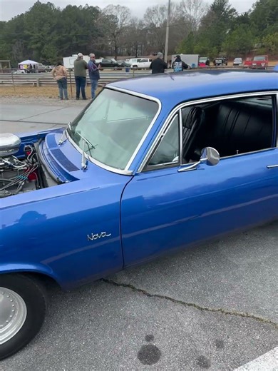 Nice blue big block Chevy nova with the tunnel ram #automobile #DragRacing TagChevyNova