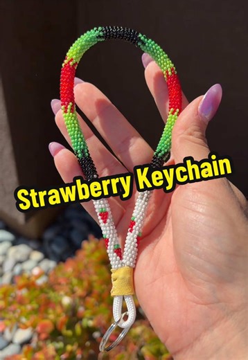 Strawberry Beaded Keychain - Coming Soon!
