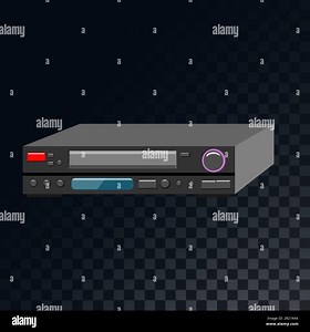 An old retro vintage analog film video cassette and video recorder from the 70s, 80s, 90s on a translucent dark squared gray background of squares. Ve Stock Vector Image & Art - Alamy