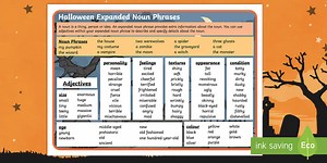 Halloween Expanded Noun Phrases Word Bank