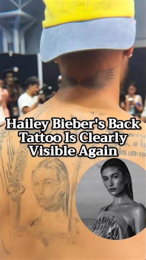 Hailey Bieber's Back Tattoo Is Clearly Visible Again