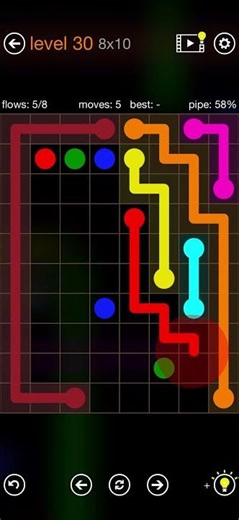 Flow Free - Rectangles - Rectangle Pack - Level 30 (8x10)