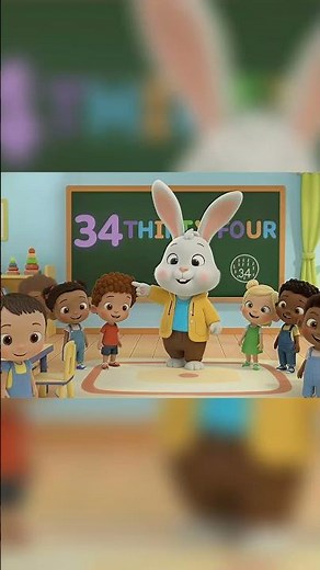 🐰 Learn Number 34 with Bunny | Counting for Kids | 3D Animation | Nursery Rhymes Village