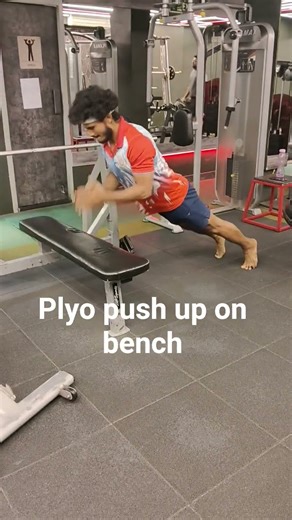 plyo push-up on bench.