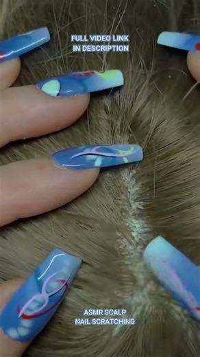 ASMR Scalp Nail Scratching Tingly Relaxing Sounds #asmrscalpscratching #triggersforsleep #satisfying
