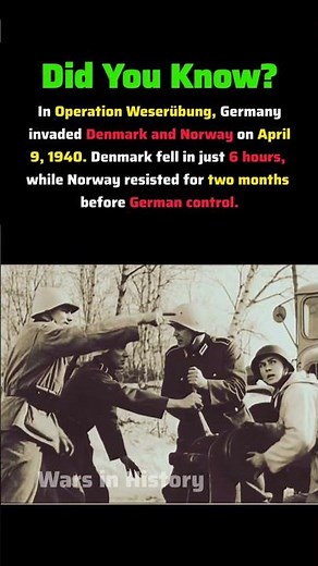 Operation Weserübung: The 6-Hour Invasion of Denmark #ww2