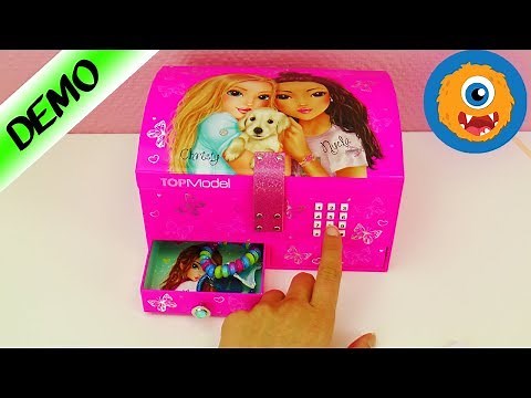 TOPMODEL Jewelry Box with Code - Treasure Chest for Bracelets, Necklaces, Makeup & Hair Ties