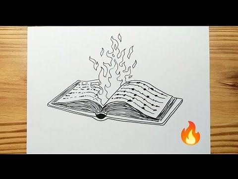 HOW TO DRAW BURNING BOOK