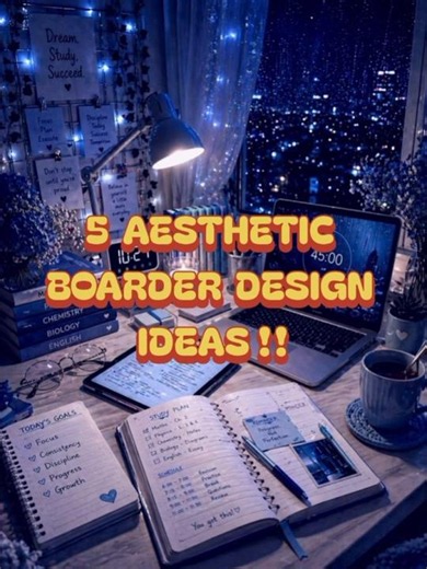 5 aesthetic boarder design ideas 🫪🎀| #diy #shorts #faithfulcreations