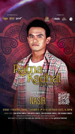 Idham Maulana - pernah dinobatkan Anugerah Drama Telenovela 2022 tercalon sebagai Pelakon Lelaki Terbaik & Pemenang Pelakon Harapan Lelaki Terbaik. Pelakon yang berasal dari Klang, Selangor ini sedang meniti nama dalam industri hiburan tanah air dengan bakat lakonannya dalam telefilem dan teater. #RatnaKadhal2023 - Sebuah teater dwibahasa Bahasa Melayu & Tamil beserta sarikata Bahasa Inggeris. Terbitan Revolution Stage serta kerjasama JKKN Selangor dan Parallact Art. Harga Tiket & Pautan Tiket d