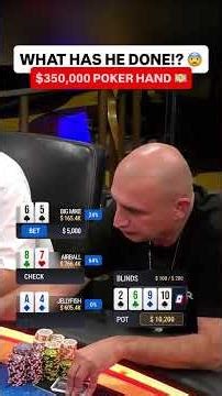 OVERBET JAM GONE WRONG in $350,000 Hustler Casino Live Poker Hand 😵 #wpt #poker #shorts