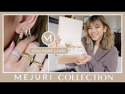 My entire Mejuri Jewelry collection - every single piece w/ closeups 🤩 14k gold 10% off discount