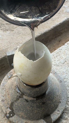 DIY Aluminum Egg Casting Satisfying Results #shorts #success