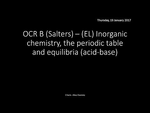 OCR B SALTERS (EL) Inorganic chemistry and the periodic table REVISION