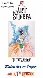 Learn how to paint a ballet dancer in watercolor fully guided by the Art Sherpa. You can use the colors you have . Pick your favorites for a custom fun look, I will show you how to paint this watercolor with me step by step. Brushes Brushes Silver brush limited Black Velvet #8 round ¾ oval round These are affiliate links be sure and shop your local stores too Watercolor block 140 lb : https://amzn.to/2tE4Is6 Opera Pink Perm yellow deep Rose madder Yellow Ochre Prussian Blue Ivory black Bamboo | 