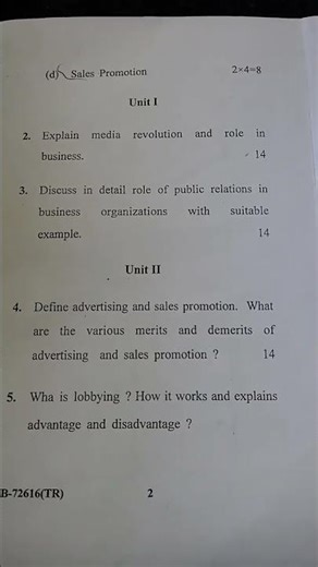 Essentials of public relations question paper 2025 (NEP) cdlu bcom 3 sem Like, share, comments