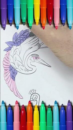 Come colorare una Gru - video per bambini - tutorial colori