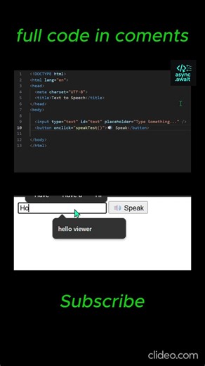 Text to Speech in JavaScript 🤯 | 5 Lines of Code