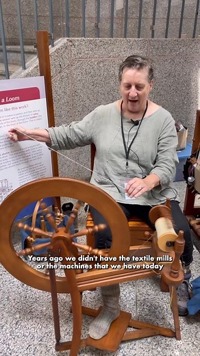 523K views · 22K reactions | Before modern machines and technology, a tool called a spinning wheel was used to make yarn. Watch one of our docents describe the process. See the process for yourself in our museum lobby on most Wednesdays (Weaving Wednesdays 臨) from 10 a.m. to noon. | North Carolina Museum of History | Facebook