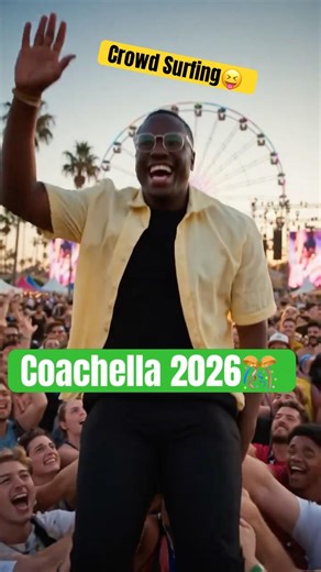 Y'all ever crowd surfed before 👀😂 it's quite fun #coachella2026