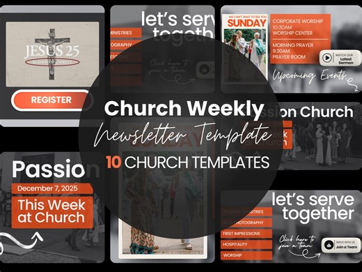 Church Newsletter Canva Template | Ministry Announcement Email Formatted for Mailchimp - Etsy