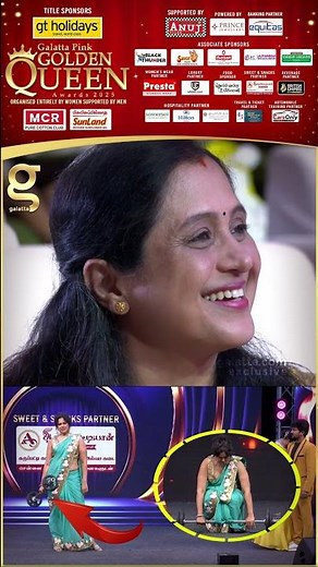 Sameera Reddy 😲 இவ்ளோ Easy-ஆ தூக்கிட்டாங்க 💪🏻 Galatta Pink Golden Queen Awards