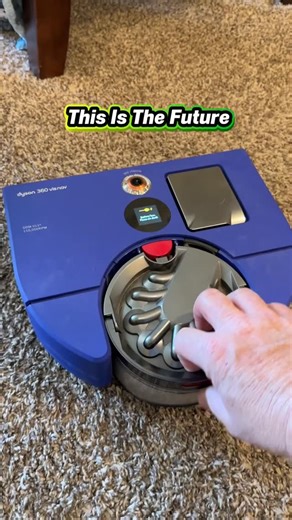 Just A Dad on Instagram: "This is the future of robot vacuum cleaners this is the Dyson NAV 360 vacuums up Dog hair is a review of how to empty out the dustbin. You can see. It’s really full of dog hair. Does a good job. They’ve updated the software a couple times I think he’s doing a pretty good job."