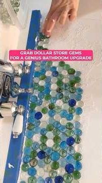 I used $1.25 Dollar Store gems to makeover my boring bathroom... 😍 #gems #bathroomdesign