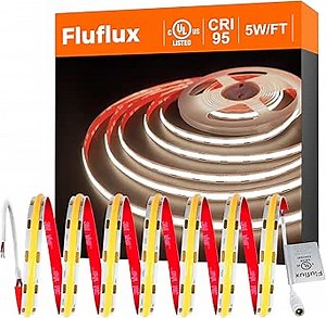 COB LED Strip Lights 4000K, 24Volt Premium Diffused Tape Light with Strong 3M VHB Adhesive, CRI 95, UL Listed, Dimmable, 5W/FT for Accent, Ambient Lighting (Power Supply Not Included)