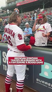Long hair, do care ♥️ Brendan Donovan trades headbands with a fan before a rehab game in Springfield, MO. | Springfield Cardinals