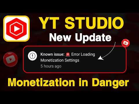Know issue: Error Loading Monetization Setting || Yt Studio Error Monetization Setting issue