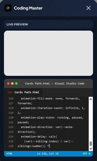 Cards Path #codingmaster #programming #developer #css #html #umservicesofficial #javascript