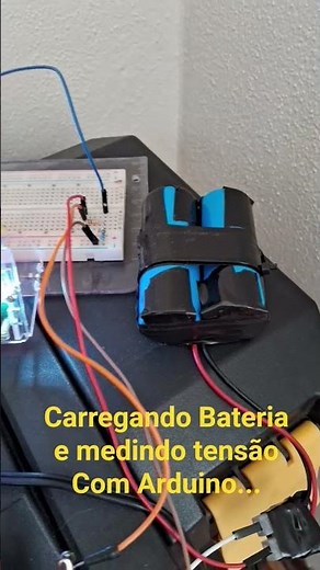 Carregando bateria e medindo tensão com Arduino - voltímetro #eletronicageral #arduino