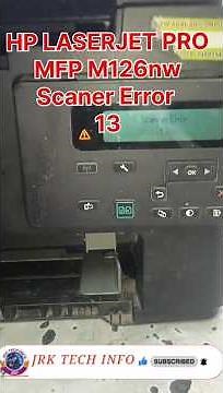Hp laserjet pro mfp 126nw scaner error 13 fix #shorts #viral