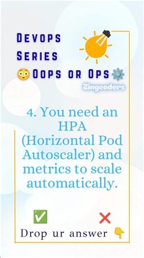 Q4: Do You Need HPA and Metrics to Scale Pods Automatically? | DevOps Tips #zingcoders