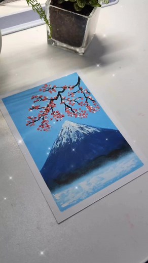 Easy Oil Pastel Drawing Tutorial | Mount Fuji Scenery | Sakura Art