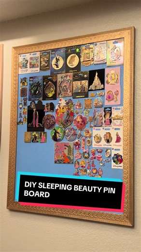 DIY SLEEPING BEAUTY PIN BOARD!💖💙 Here’s my craft of the week, i decided to create my very own pin board using materials i already had at home. It was very fun to make, and I definitely needed more space for my sleeping beauty pins! @Disney @Disney Parks @Disney Store @Disney @Walt Disney Animation Studios @Disney D23 @Disney Studios #disneystore #organization #sleepingbeauty #DIY #pins